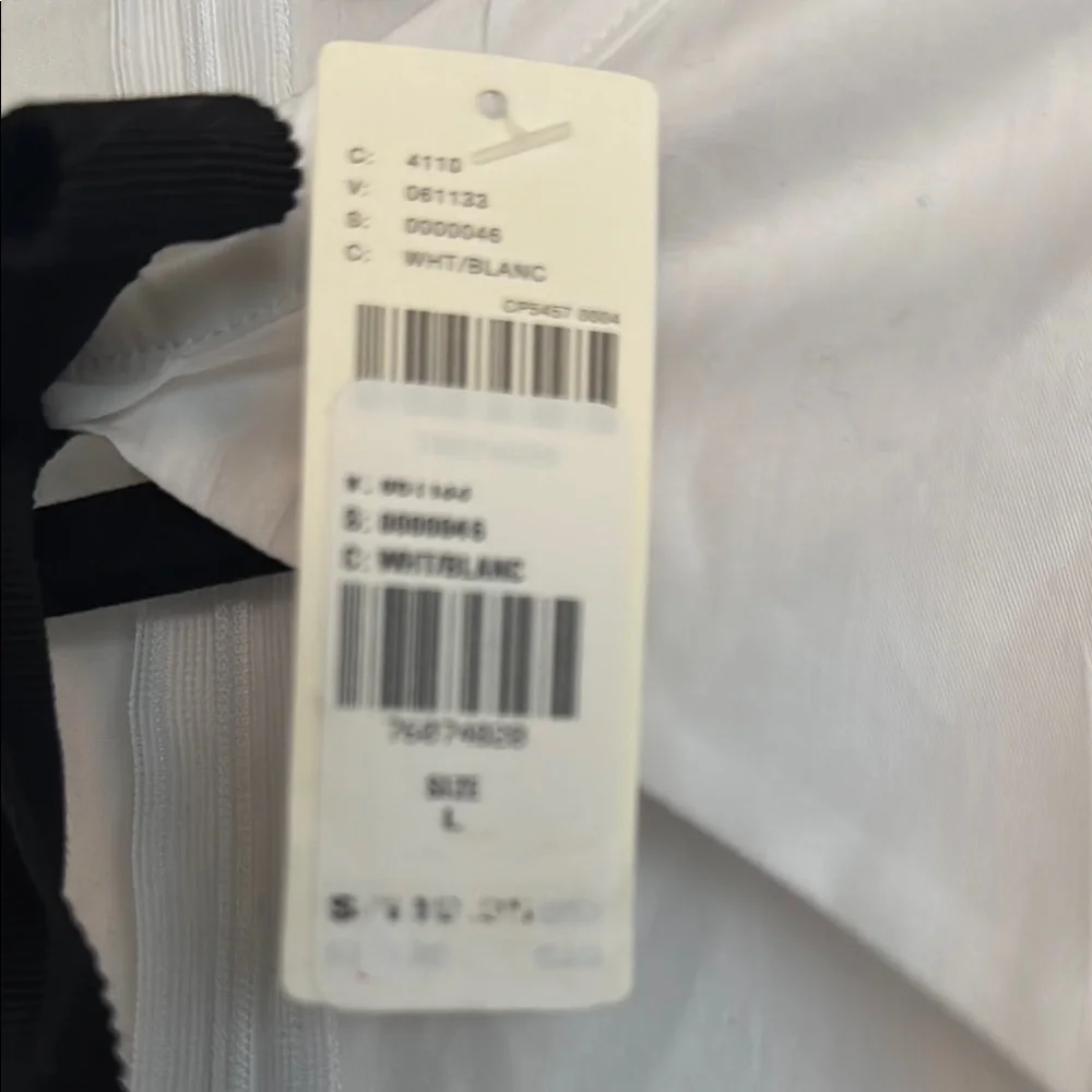 NWT Anthropologie - Classy White Cut-out Puff Sleeve Top with Black Bow -